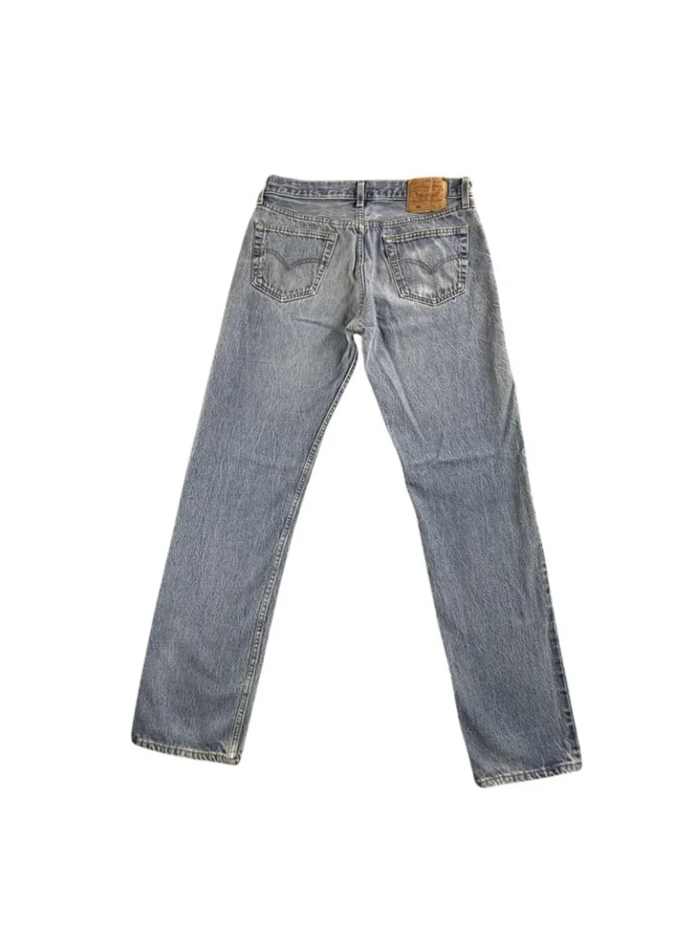 Vintage Levis 501 Jeans Mens 34x34 Blue Light Wash Straight Leg Denim USA 90s